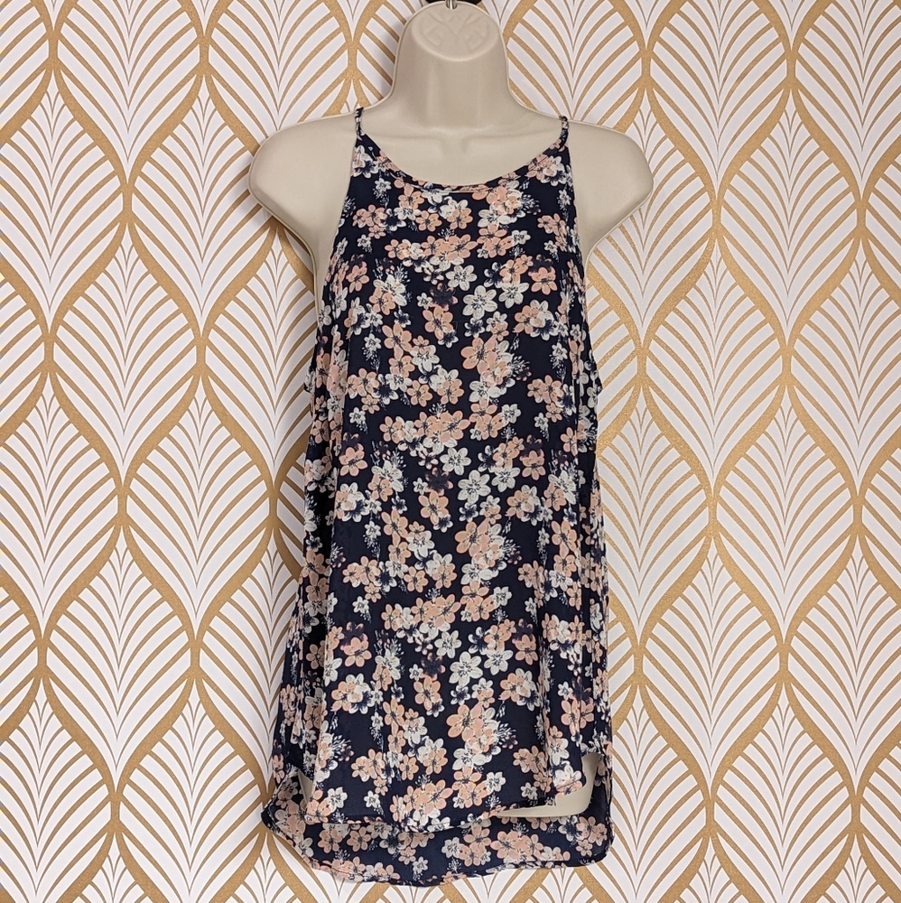 Cotton On, Blue Floral Tank, Size Medium
